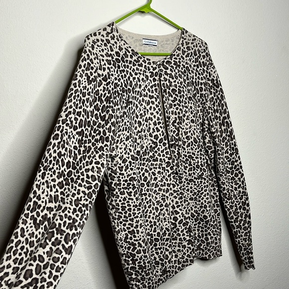 Crofts&Barrow Leopard Print Cardigan - Picture 6 of 7